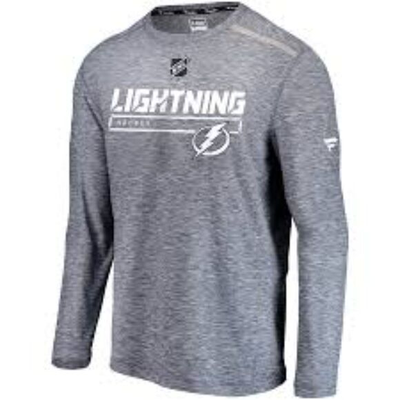 NHL Other - Athentic Pro Gray Shirt Long Sleeves Crew Neck Lightning Graphic Men's Size XL